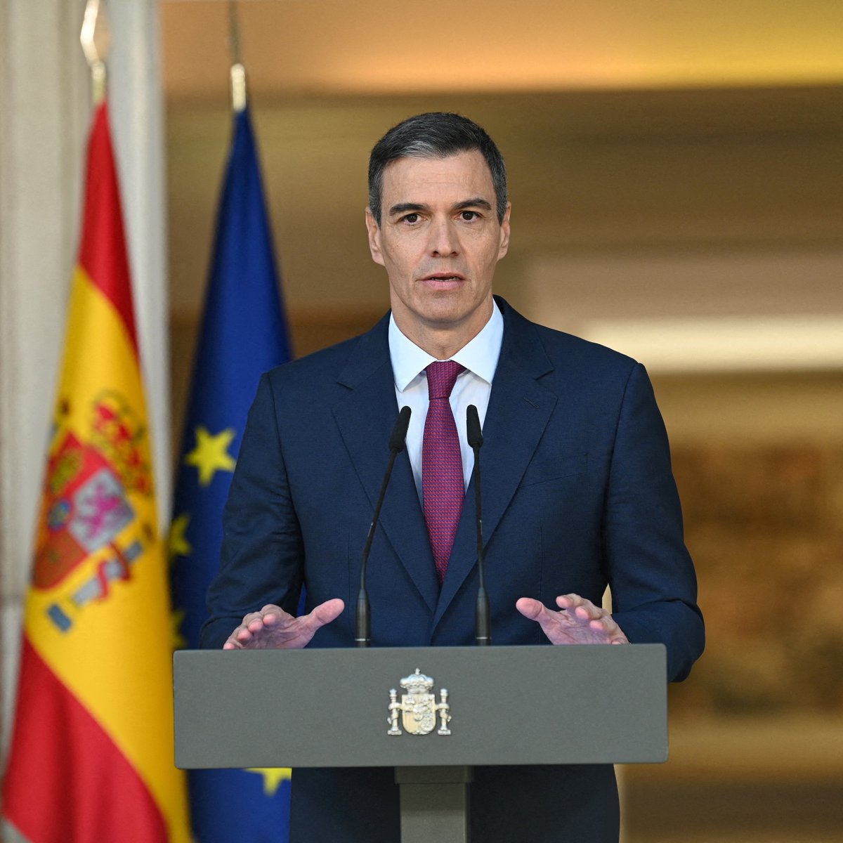 bpthaber's tweet photo. İspanya Başbakanı Pedro Sanchez: "İsrail'in Eurovision'dan men edilmesi gerekiyor.

Rusya'yı almıyorsunuz, İsrail'i alıyorsunuz. Bu çifte standart." https://t.co/sjGaAQBaLJ