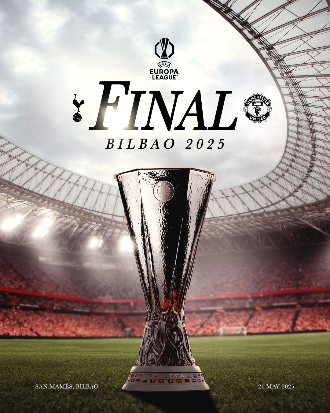 Europa League final: Tottenham v United in San Mames, Bilbao on Wednesday 21 May.