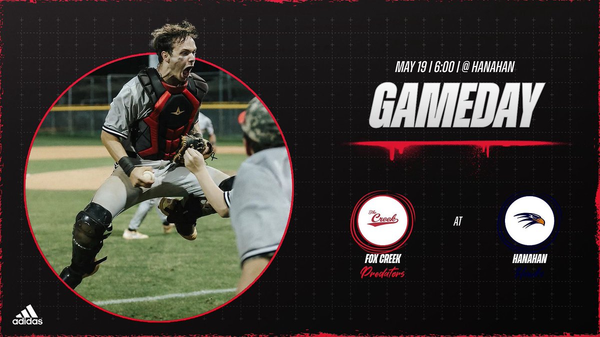 It’s GAMEDAY! Fox Creek will travel to Hanahan, first pitch as 6:00! #TheCreek