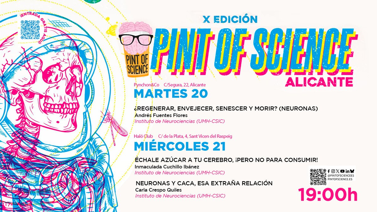 ¡Nuestros #investigadoresUMH participan en el <a href="/pintofscienceES/">Pint of Science ES</a> 2025! 🍻👩‍🔬👨‍🔬 <a href="/adcalicante/">ADCAlicante</a> 

Más información: pintofscience.es/events/elche
