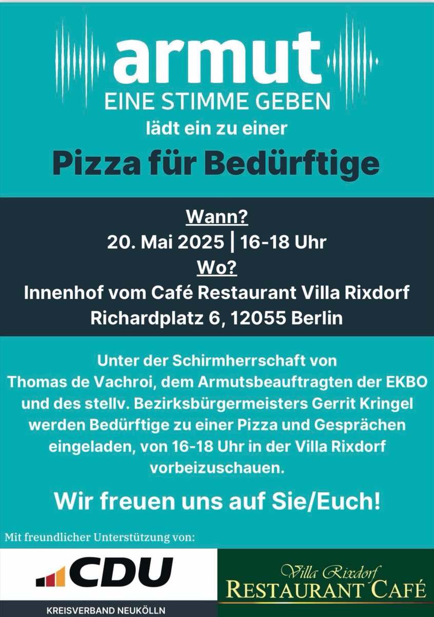 Armut-Eine Stimme geben! Pizza für Bedürftige mit <a href="/DeVachroi/">Armutsbeauftragter Thomas de Vachroi</a> #Neukoelln