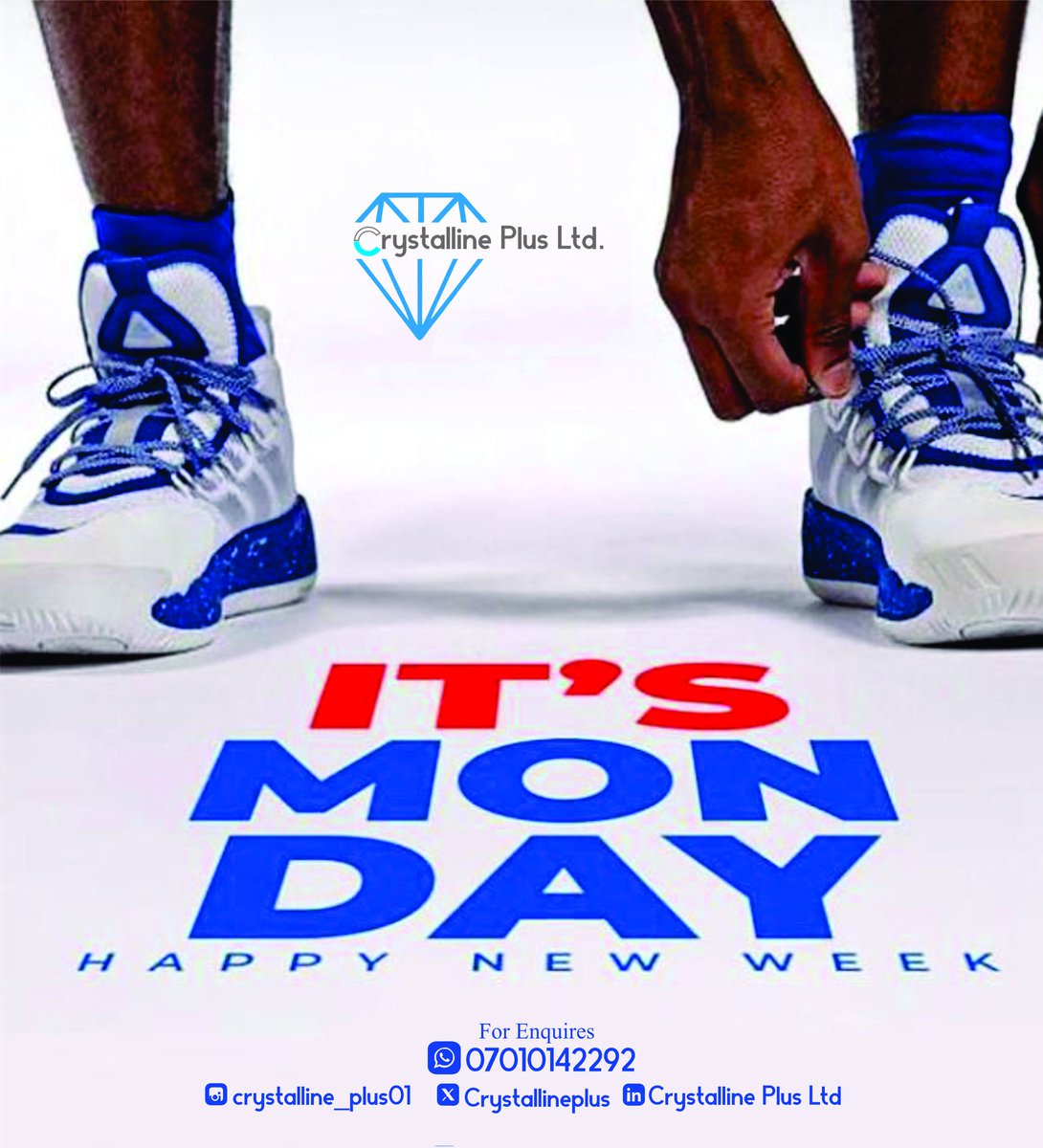 Crystallineplus's tweet photo. Lace up, it’s Monday!

A new week means new opportunities to chase your dreams and achieve your travel goals.
At Crystalline Plus Ltd., we’re ready to walk the journey with you, step by step

Lagos Vatican Pope GM GM Chakam Amen #MondayMotivation https://t.co/AMh9tBEUIA