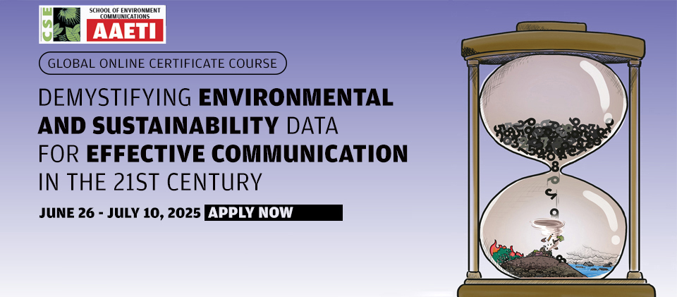 CSEINDIA's tweet image. Wondering how to turn complex climate data into clear, compelling stories? Join our global online  training on how to decode environmental and sustainability data like a pro! Sign up here👇 cseindia.org/demystifying-e…

#ClimateCommunication #Sustainability