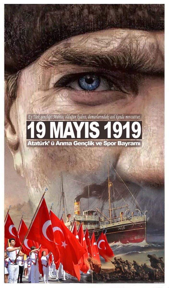 "Dinlenmemek üzere yürümeye karar verenler, asla ve asla yorulmazlar. Türk gençliği gayeye, bizim yüksek idealimize durmadan, yorulmadan yürüyecektir."
19 MAYIS 1919
ATATÜRK’Ü ANMA, GENÇLİK VE SPOR BAYRAMIMIZ KUTLU OLSUN.🇹🇷

#19mayisataturkuanmagenclikvesporbayrami