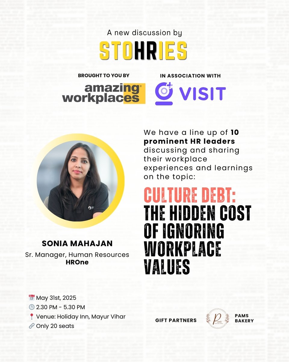 hr_amazing's tweet photo. Weโre thrilled to announce our next speaker for ๐ฆ๐๐ผ๐๐ฅ๐ถ๐ฒ๐!
Sonia Mahajan
Senior Manager, Human Resource, HROne
Register here:
https://t.co/GU2n2b9snq
#StoHRies #CultureDebt #HRLeadership #AmazingWorkplaces #VisitHealth #WorkplaceCulture #HRRoundTable #PeopleFirst https://t.co/anLZi5lYcy