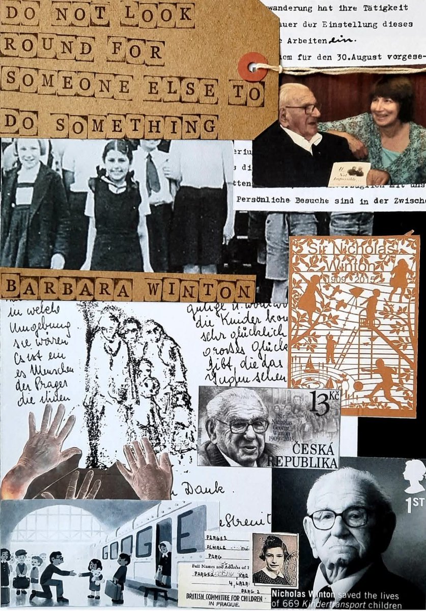 #OTD remembering Sir Nicholas Winton's birthday, known for organising the rescue of 669 mostly Jewish children from Nazi-occupied Czechoslovakia during the 9 months before war broke out 1939. I was fortunate to collaborate with his daughter Barbara Winton to create these collages