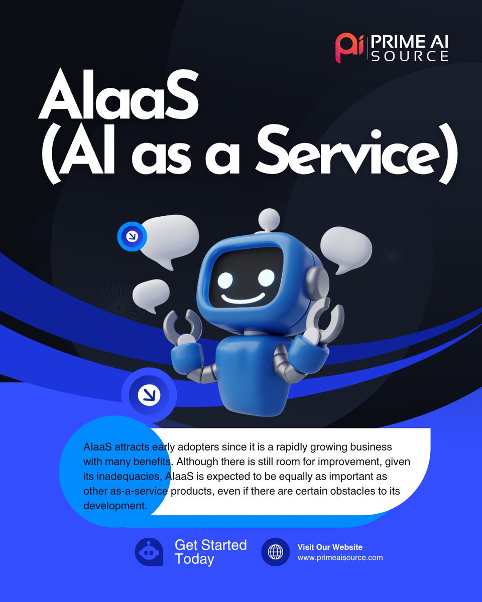 PrimeAISource's tweet photo. At Prime AI Source, our AI as a Service (AlaaS) solutions help businesses scale smarter, faster, and more efficiently.
Learn more: https://t.co/KayuWwtVoX
#AIaaS #ArtificialIntelligence #DigitalTransformation https://t.co/7bndDzasAw