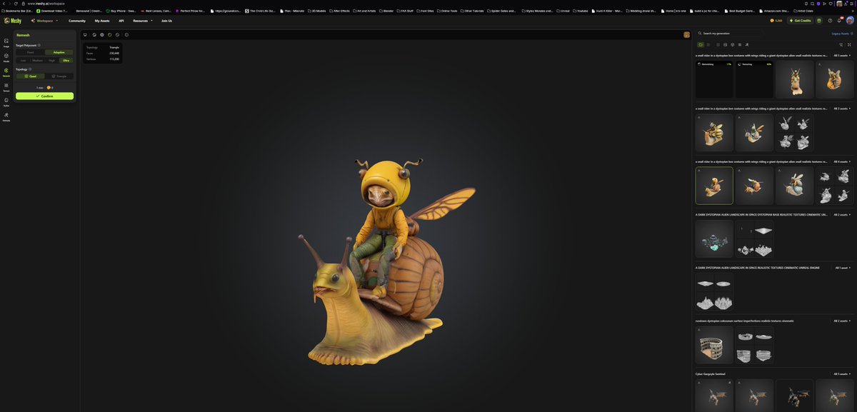Stylez_Morales's tweet photo. Making Snail Riders using @MeshyAI #TXT23D
DANK MEMES mascot The Beeman Snail Rider is finally coming to life with all his rowdy friends #dankmemes #snailrider #beeman https://t.co/aqynzLU3Vz