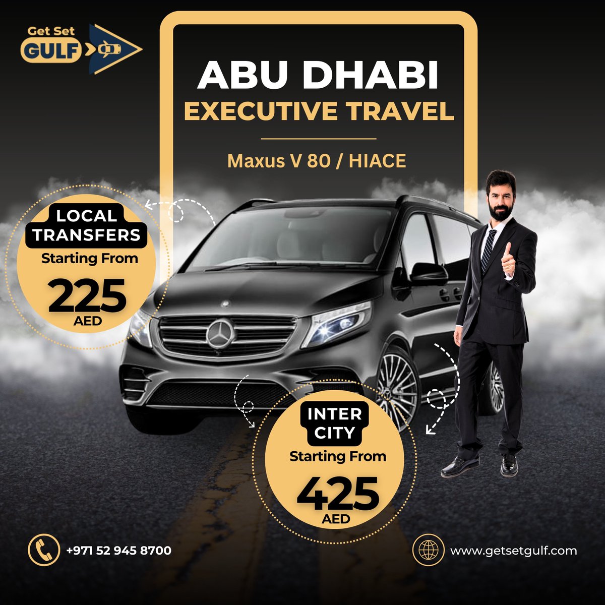 getsetgulf's tweet image. Executive travel in Abu Dhabi &amp;amp; UAE? Local transfers from 225 AED, intercity from 425 AED. Get Set Gulf. #AbuDhabiTravel #UAETransport

📞 WhatsApp: wa.me/971504840863🌐 getsetgulf.com
#ExecutiveCarService #AbuDhabiRides #UAEPremiumRentals
