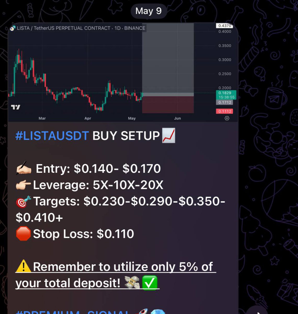 CryptoRK11's tweet photo. #LISTAUSDT #LISTA Target 1🎯 Made +43% spot gain, +860% with 20X leverage in just 5 days $LISTA 🚀

#PREMIUM_SIGNAL💰 

✍🏻Want more updates?Join here👉🏻🔗 [https://t.co/q0ZBYlNzNh]✅

#CryptoNews #Cryptocurency #Bitcoin #Binance #Ethereum #KAITO #EPIC #ALPHA #PSTAKE #STREAM #EXVG https://t.co/KFSWkjNzeB