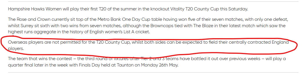 jacobnorton's tweet photo. @solentsport In their squad announcement for the Surrey game on Saturday, Hampshire's website did say that overseas players were not allowed to play in the County Cup. https://t.co/bjq4y8n9PQ