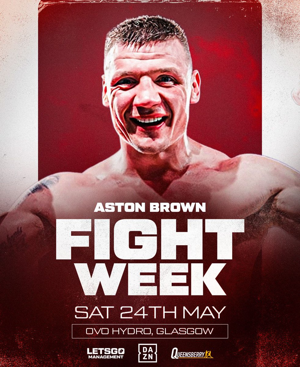 FIGHT WEEK!
<a href="/LeeMcGregor3/">Lee McGregor</a> 
<a href="/ABadmanab/">Aston brown BADMANAB</a> 
Live <a href="/DAZNBoxing/">DAZN Boxing</a>  📺
<a href="/Queensberry/">Queensberry Promotions</a> 
<a href="/FrankWarren/">Frank Warren</a>