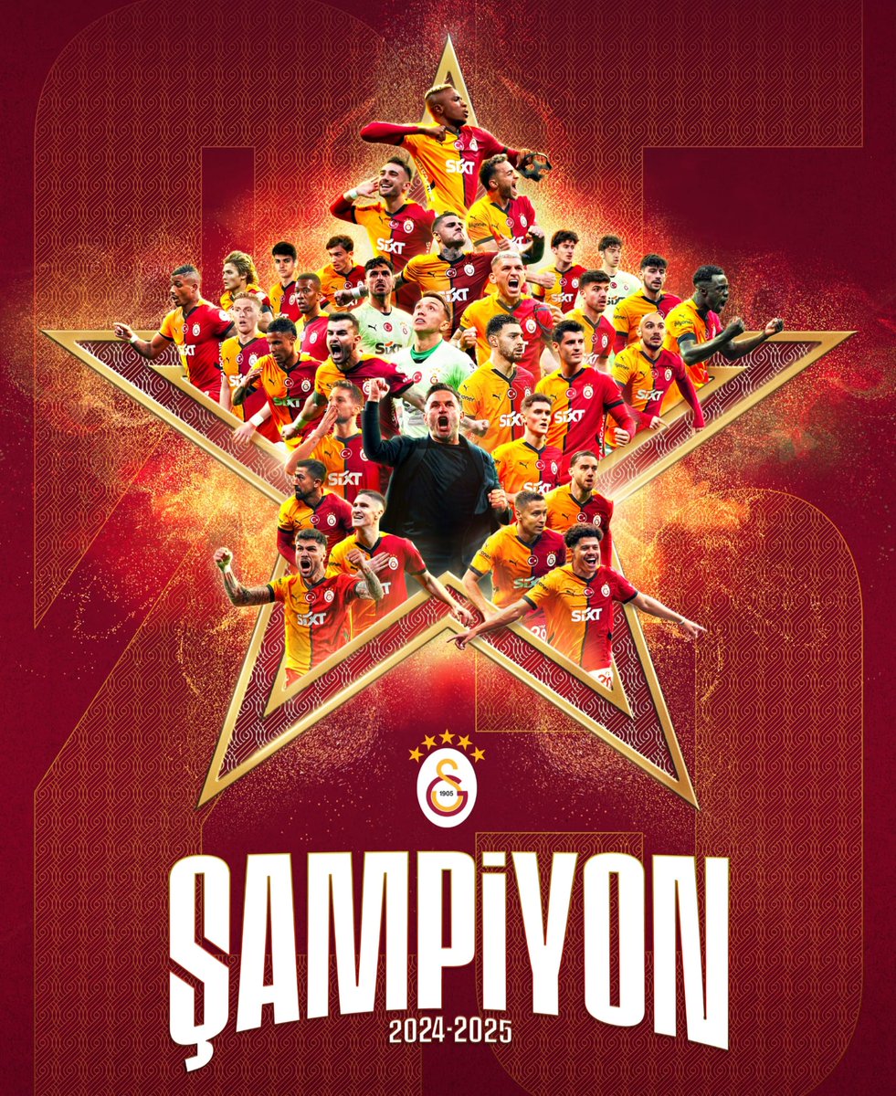 2024-2025 sezonunu şampiyon olarak tamamlayan Galatasaray’ı, futbolcularını, teknik heyetini ve taraftarlarını kutluyorum.