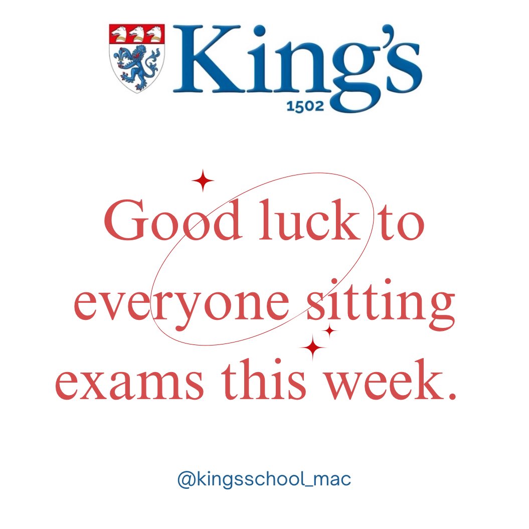 Best of luck to all students sitting exams this week.
