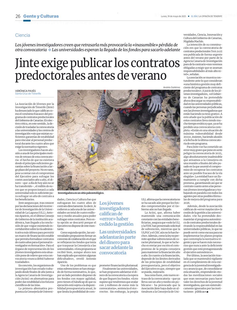 📰 El periódico <a href="/eldia/">El Día</a> se hace eco de la nota de prensa en su edición impresa, de la mano de <a href="/veropaves/">Verónica Pavés✨</a> ✍🏽