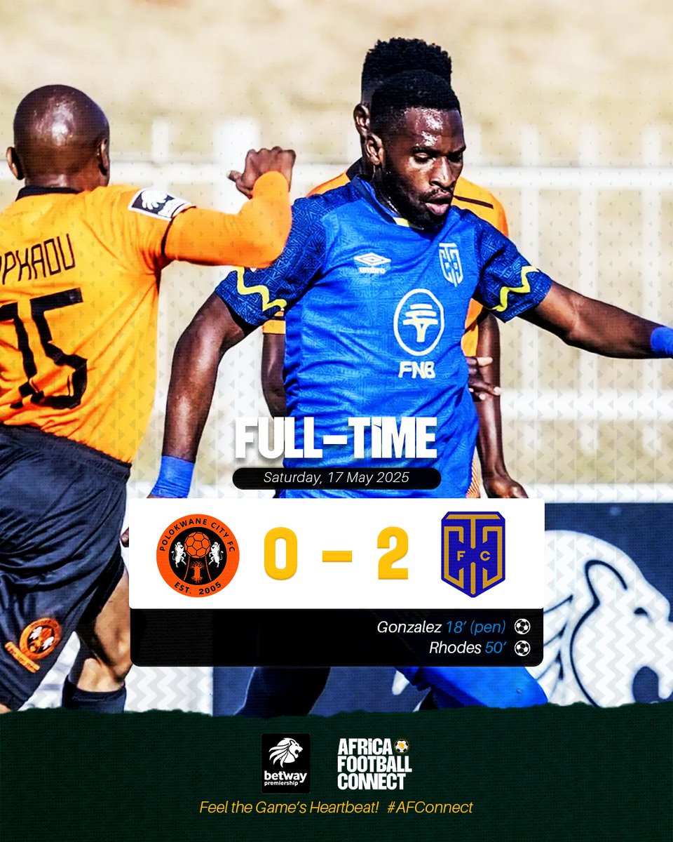 AFConnect_'s tweet photo. Cape Town City bagged a vital 2-0 win over Polokwane City at the Peter Mokaba Stadium. 👏

#BetwayPrem #AFConnect #FeeltheGamesHeartbeat https://t.co/aBLUIAkwSl