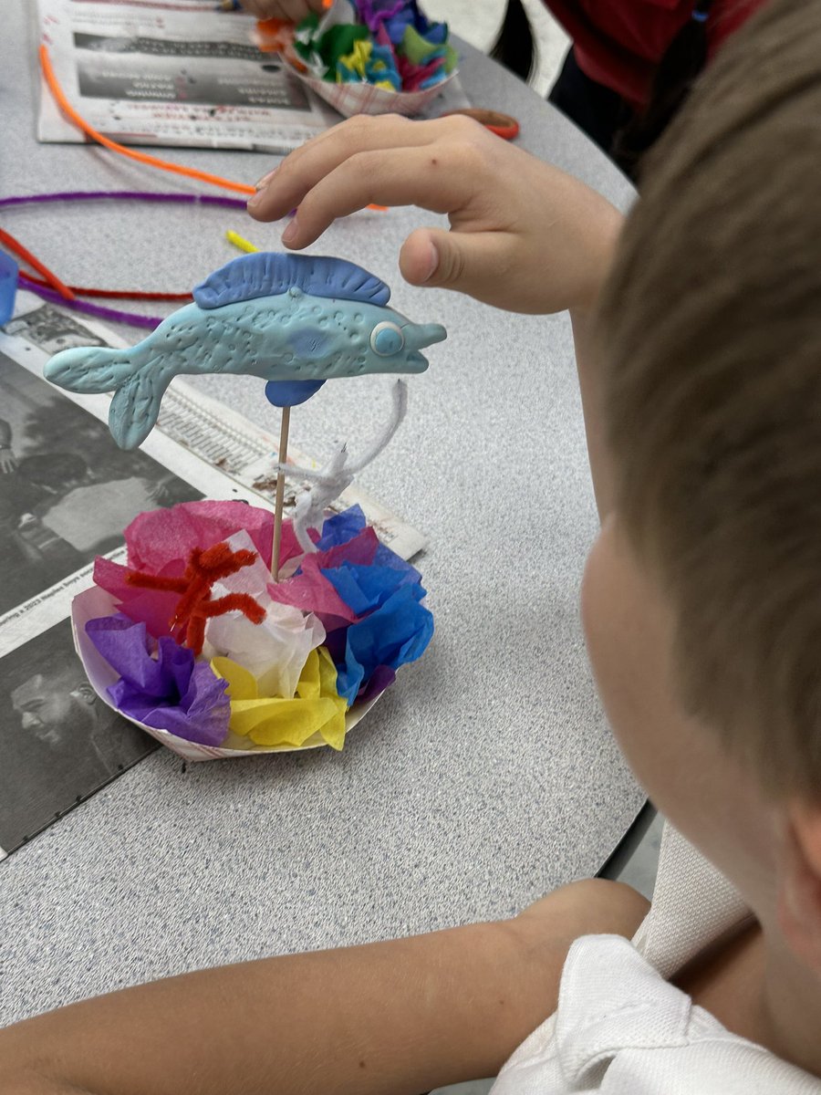 Goooood morning and happy Monday!  Everyone has been busy the last few weeks of Quarter 4 and 2nd grade is no exception! Check out their sculpted Model Magic fish in Art! Ms. E.  sure is proud of them!  Great job, Cougies! Have a super week, everyone!