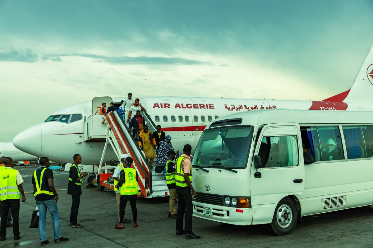 IOM Nigeria (@iom_nigeria) on Twitter photo Last month, we helped over 800 stranded Nigerians return home as part of our Assisted Voluntary Return programme.
We're grateful to <a href="/NigeriaGov/">Government of Nigeria</a>, <a href="/OfficialNCFRMI/">National Commission for Refugees, Migrants and IDP</a> and our partners, including <a href="/EU_Partnerships/">EU International Partnerships 🇪🇺</a> for their trust and partnership in ensuring no migrants are left behind. Last month, we helped over 800 stranded Nigerians return home as part of our Assisted Voluntary Return programme.
We're grateful to <a href="/NigeriaGov/">Government of Nigeria</a>, <a href="/OfficialNCFRMI/">National Commission for Refugees, Migrants and IDP</a> and our partners, including <a href="/EU_Partnerships/">EU International Partnerships 🇪🇺</a> for their trust and partnership in ensuring no migrants are left behind.