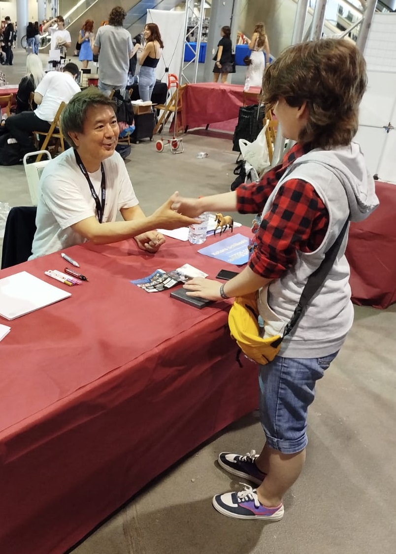 Fanart I made for <a href="/Uchikoshi_Eng/">Kotaro Uchikoshi Eng</a> to celebrate his visit to Valencia! Couldn't help but draw some of my favourite characters showing off their paella making skills 🥘 It was a pleasure meeting you! Hope you'll be back in Spain soon!