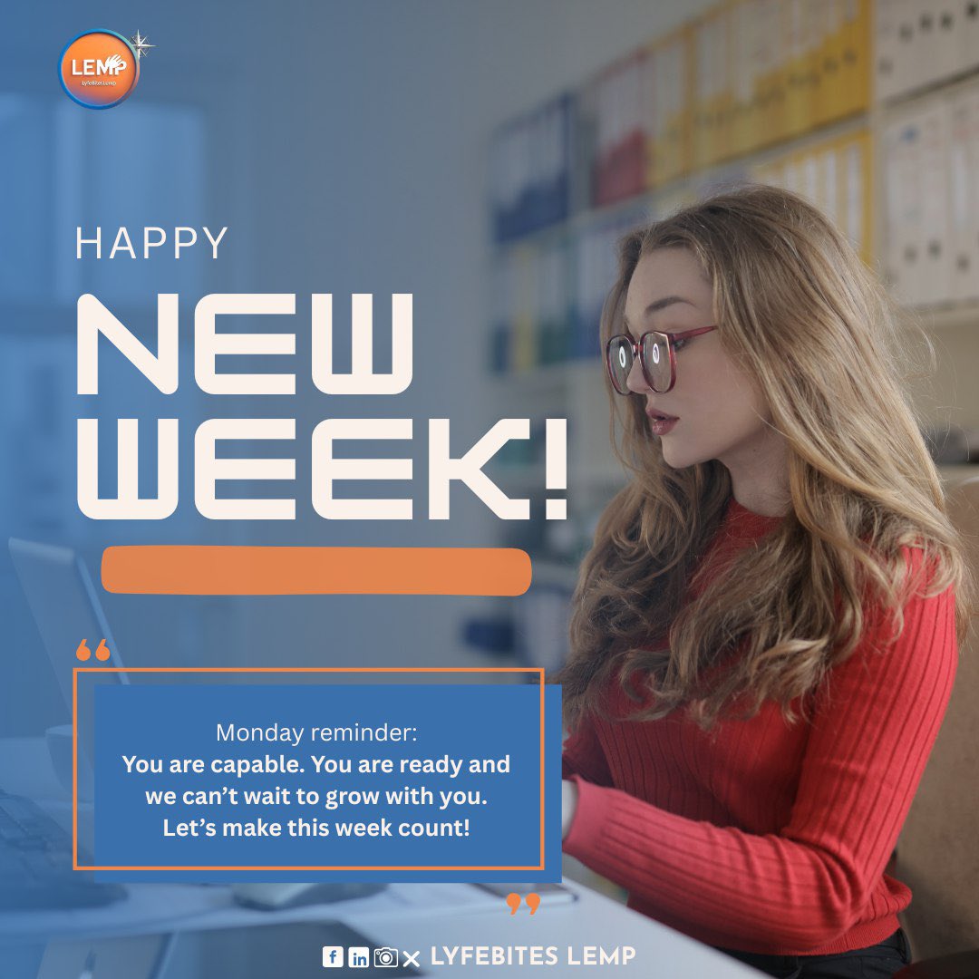 lyfebiteslemp's tweet image. Tomorrow belongs to those who start today.
Whether you&apos;re a stay-at-home mom, a student, a career switcher or someone rediscovering their spark, you can build a new skill, income, and impact with LEMP.

It’s not too late to change your life.

#NewWeekNewGoals #LearnWithLEMP #Tech