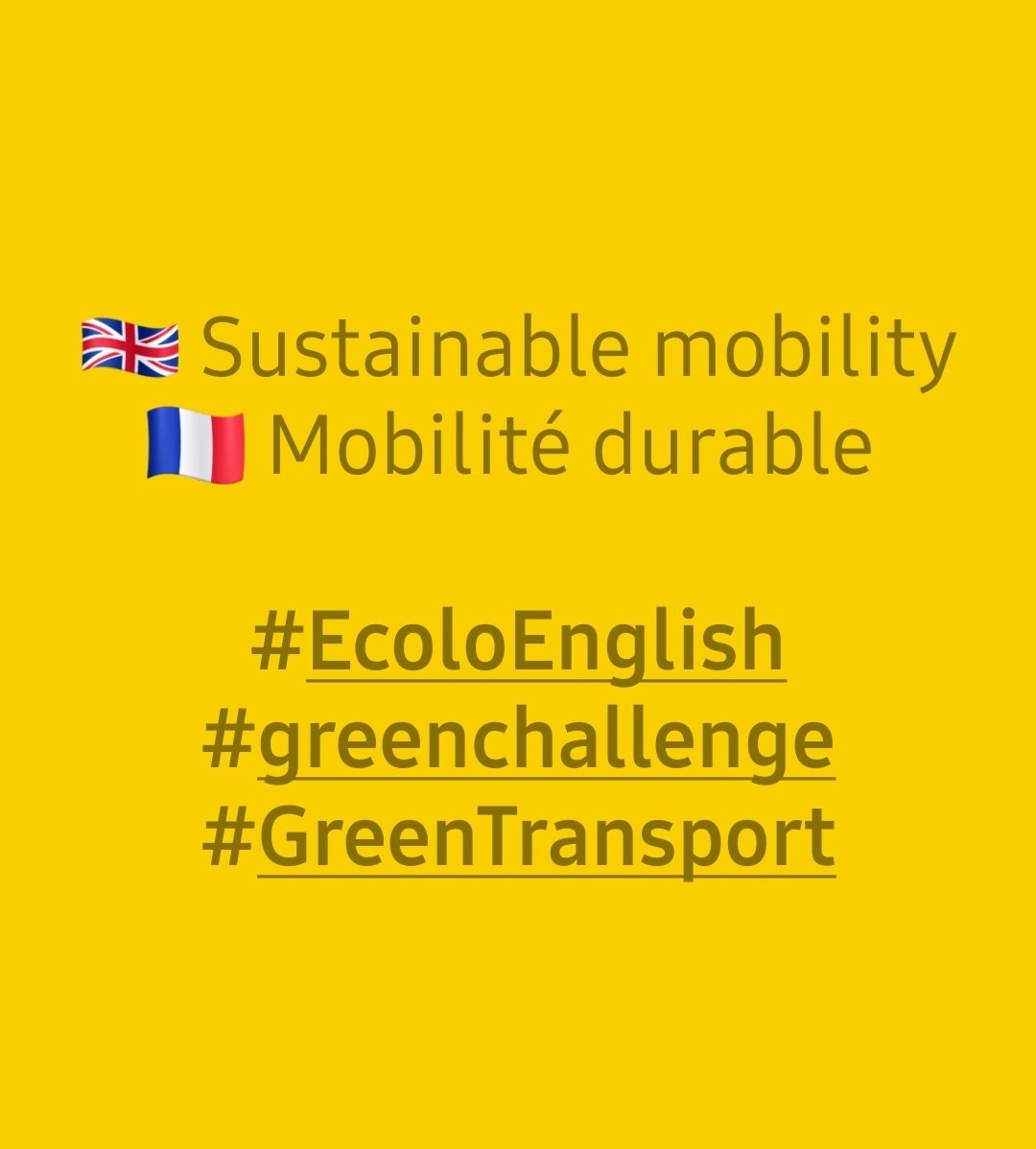 Ericcoul7's tweet photo. 🇬🇧 Sustainable mobility
🇫🇷 Mobilité durable 

#EcoloEnglish #greenchallenge   #GreenTransport https://t.co/My7AVDe6bD