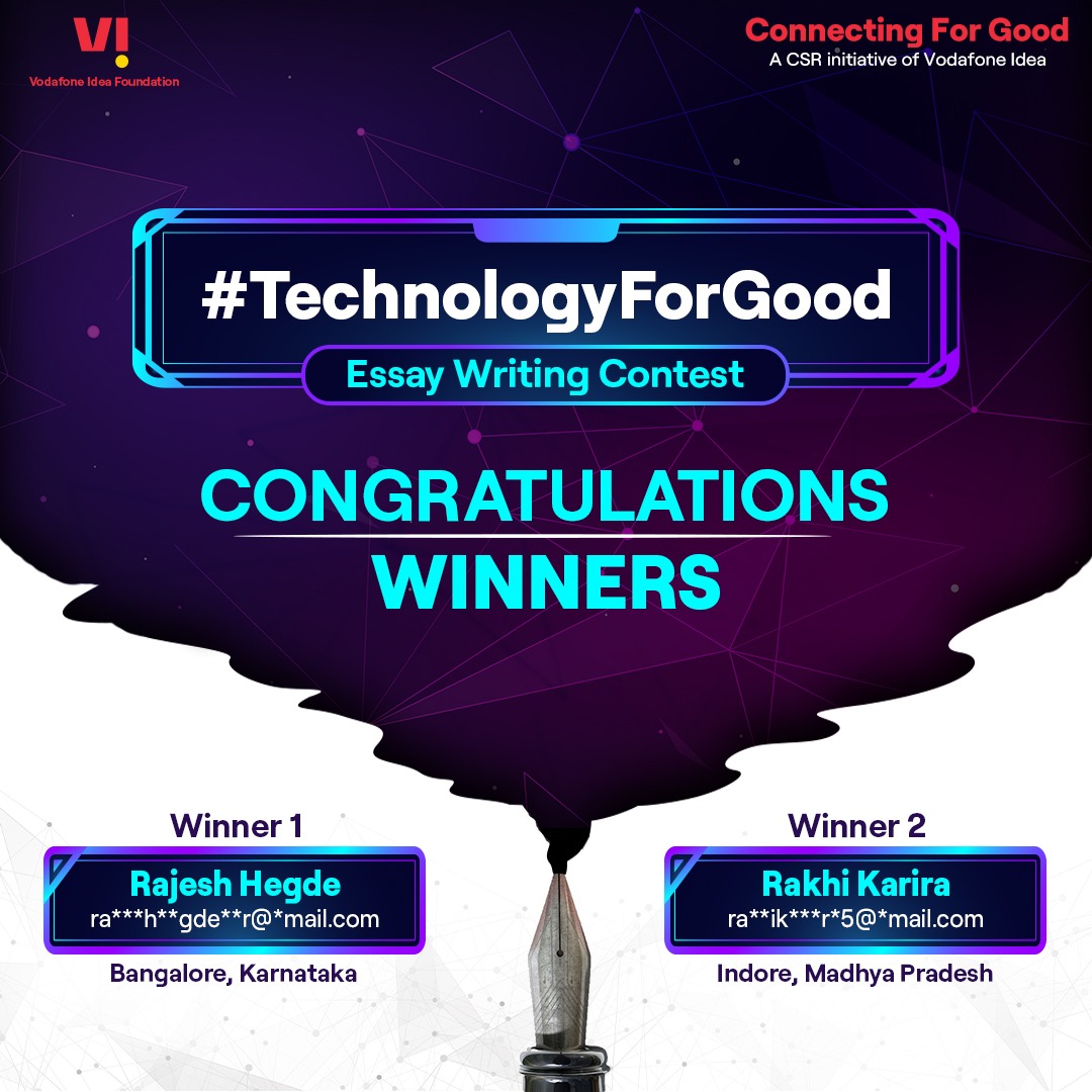 Connectforgood_'s tweet image. The wait is over!
Congratulations to the winners of our #TechnologyForGood Essay Writing #Contest.
Your words inspired us, and your ideas truly impressed us. You will receive your gifts soon!

A big #thankyou to everyone who participated and showed us the power of words.