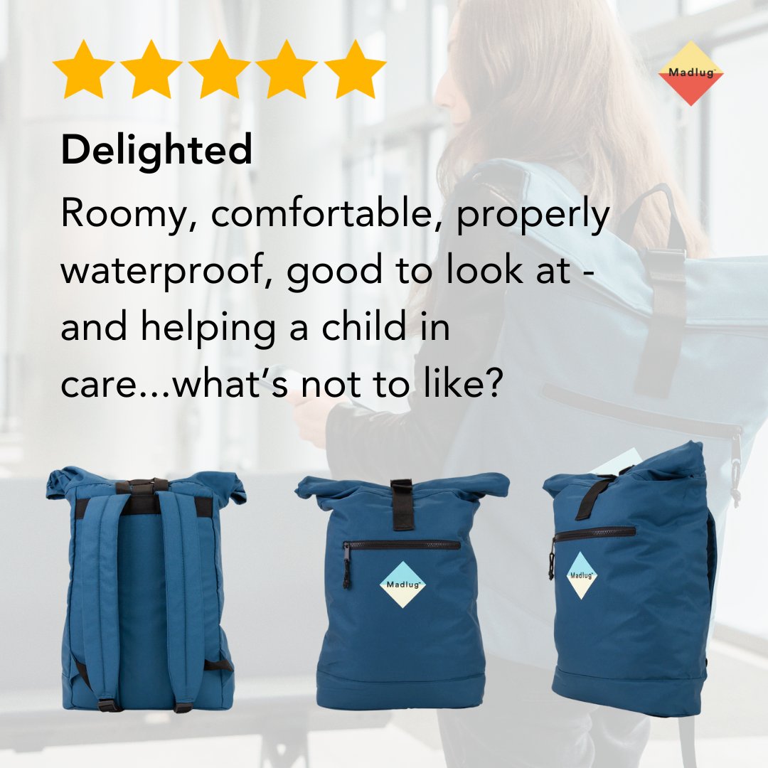 Family day out? Travelling to the office? Heading to campus?

There are lots of reasons to love our Eco Roll-Tops, but most importantly, with every one purchased a child in care receives a pack-away travel bag.

Shop here: madlug.com/collections/ro…