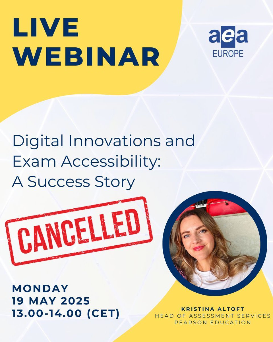 AEA-Europe (@aeae_2000) on Twitter photo Today's conference has been cancelled. Please stay tuned to our official channels for more details. Thank you for your understanding. 
#AEA #Webinar Today's conference has been cancelled. Please stay tuned to our official channels for more details. Thank you for your understanding. 
#AEA #Webinar