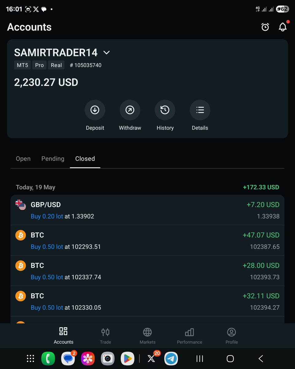 SamirDTrader14's tweet photo. @365ForexTrader Done 172 dollar for the day.... https://t.co/RTeEXnf684