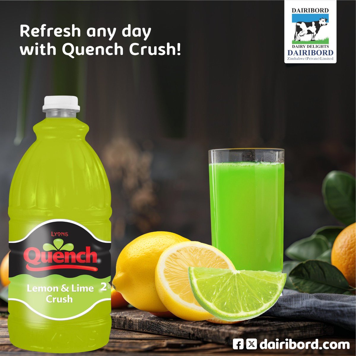 Need a fruity boost to power through the week?  Quench Crush is the bold, flavourful way to stay refreshed wherever your day takes you. Orange or Lemon &amp; Lime—what's your go-to flavour?  
#QuenchCrush #Dairibord