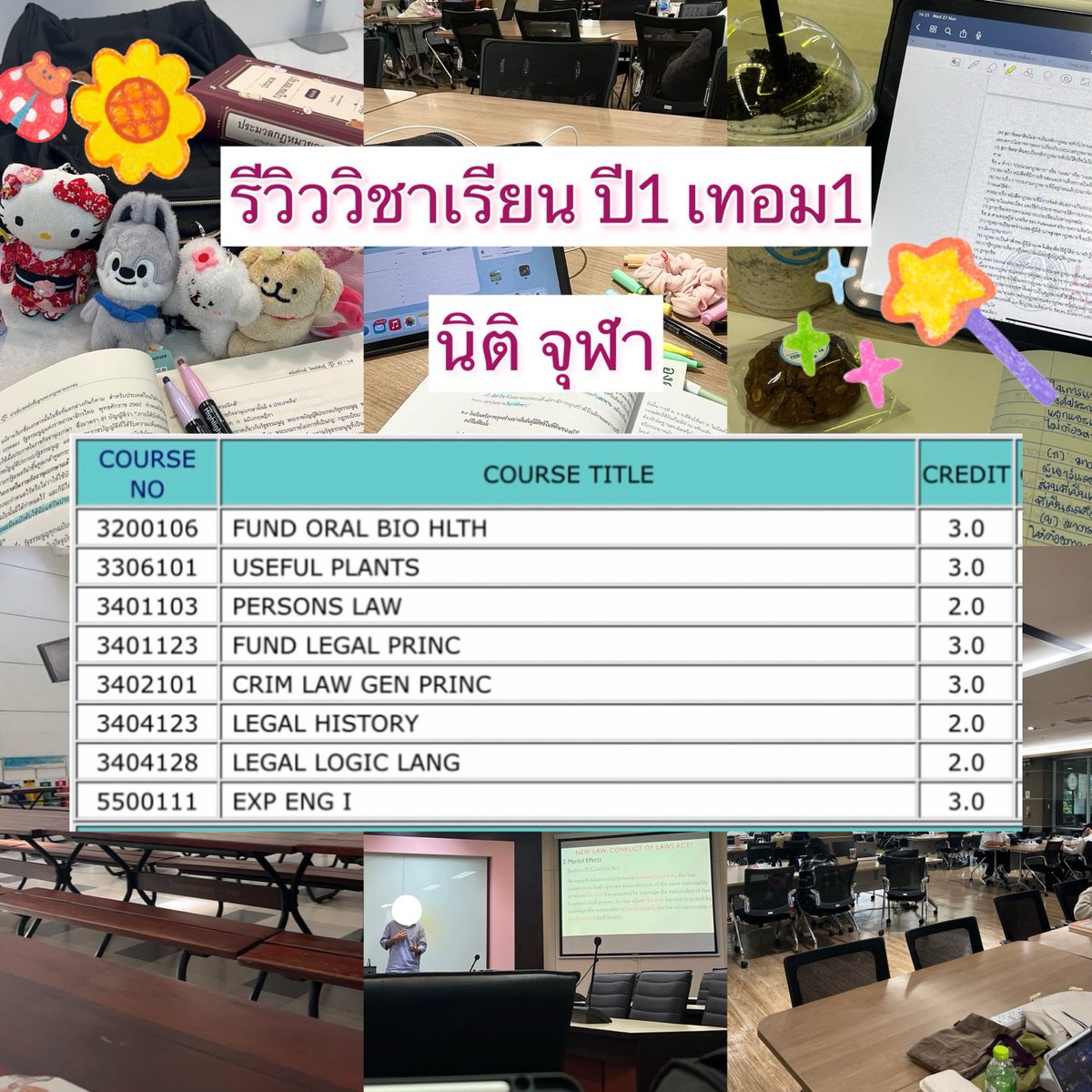 s2palnp's tweet image. #dek67 รีวิววิชาเรียน ปี1 เทอม1 นิติจุฬา 🌸🍃 
สงสัยตรงไหนทักมาสอบถามได้เลยยย #dek68