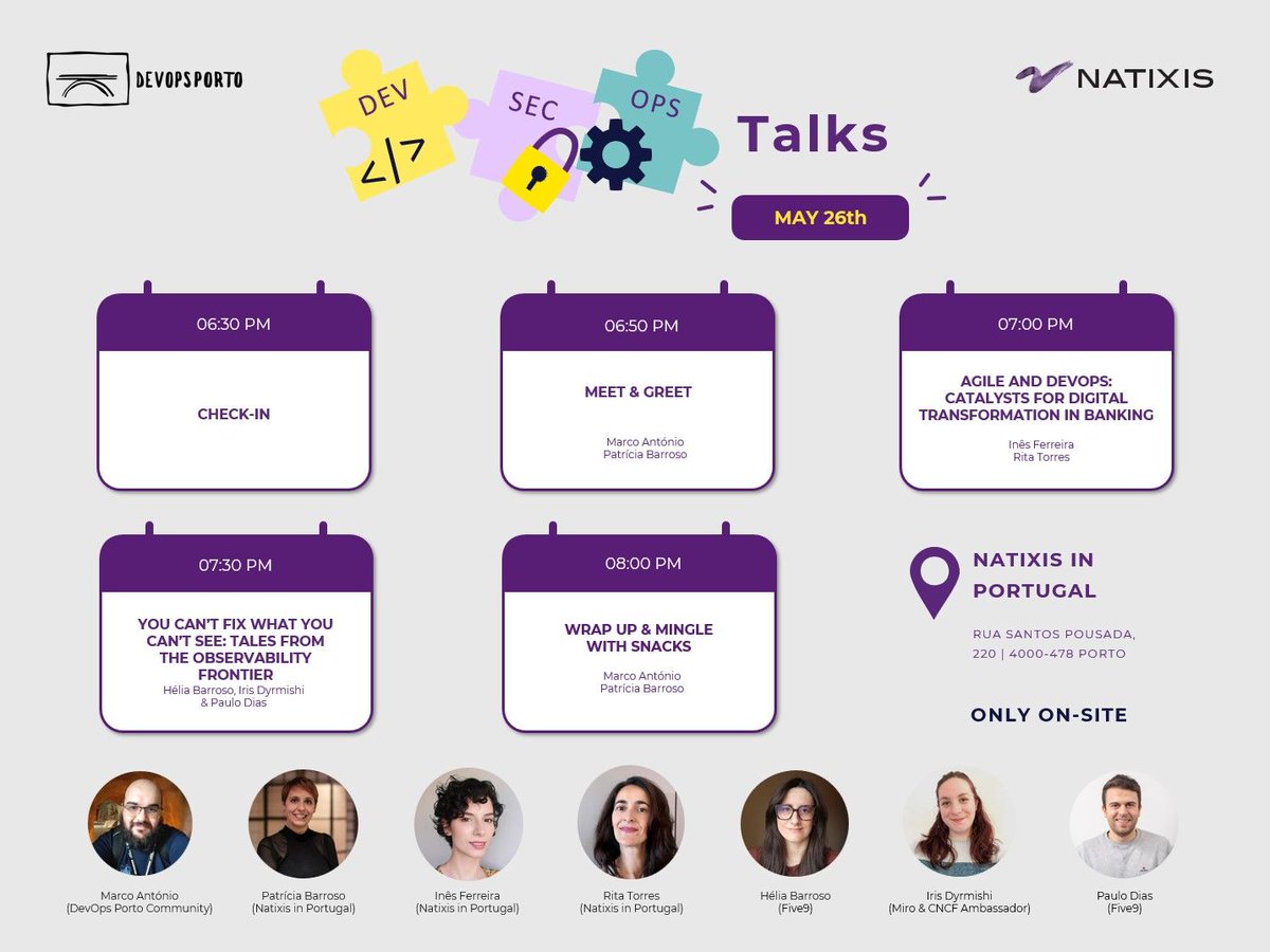 Our next gathering is scheduled for May 26th. We invite you to be a part of it! Visit the link to know more: meetup.com/devopsporto/ev…  #DevOps #DevOpsPorto