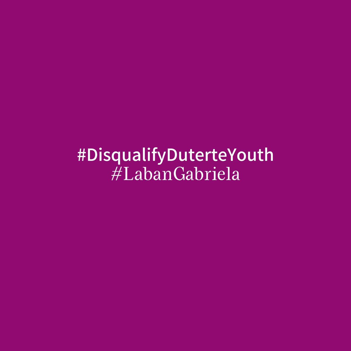 DragFansPH's tweet image. #DisqualifyDuterteYouth
#LabanGabriela 💜