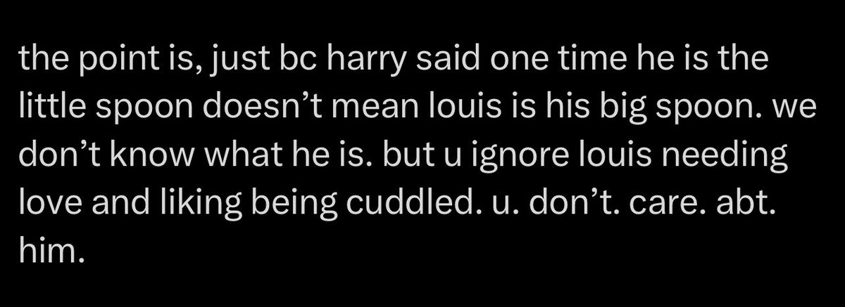 91rrys's tweet photo. apparently if you call louis a big spoon, you don’t care about him https://t.co/qA55qIe8ri