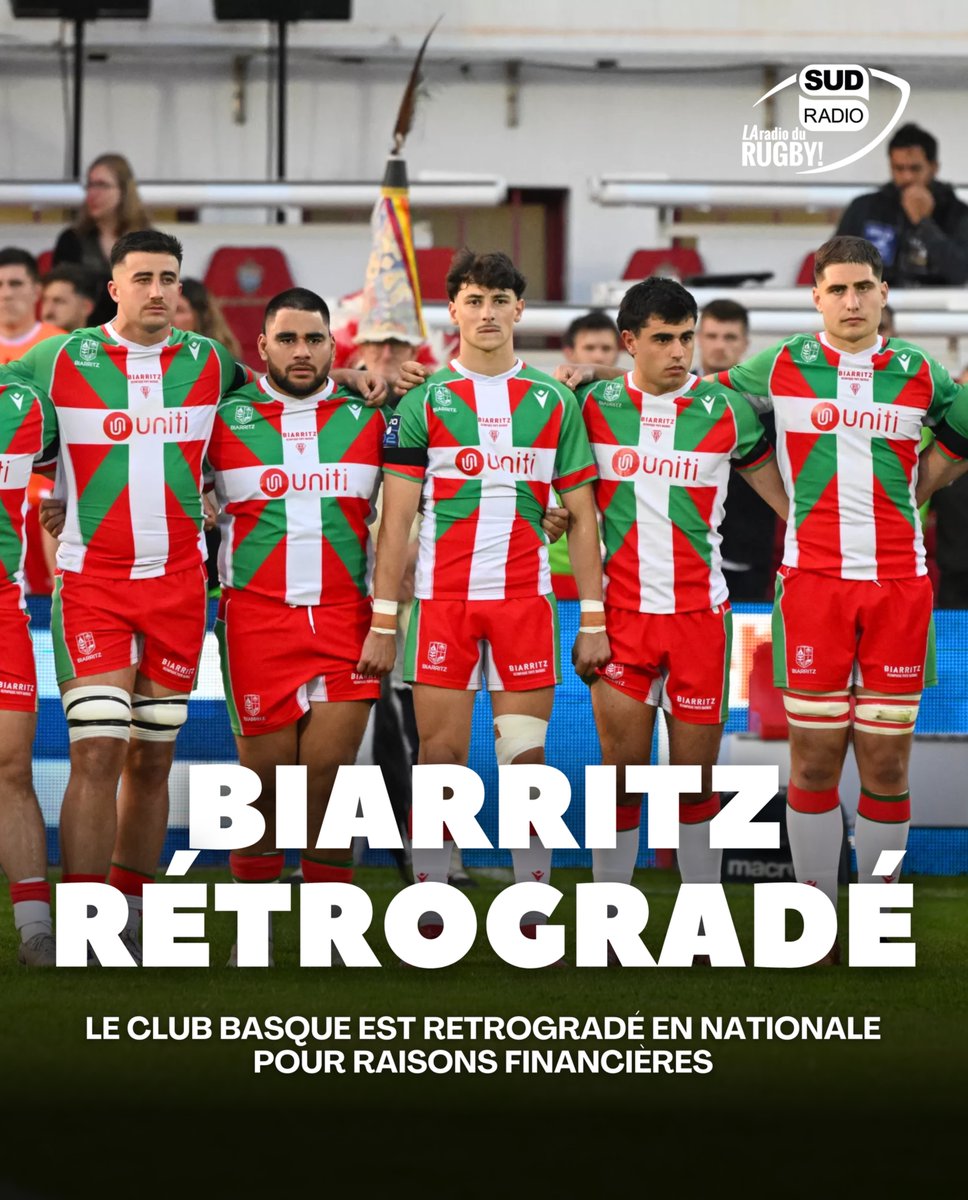 🚨 Le Biarritz Olympique est rétrogradé en Nationale pour raisons financières !

La Ligue Nationale de Rugby a communiqué sur la rétrogradation administrative du club basque "au constat de sa situation financière dégradée et des incertitudes sur la continuité de son