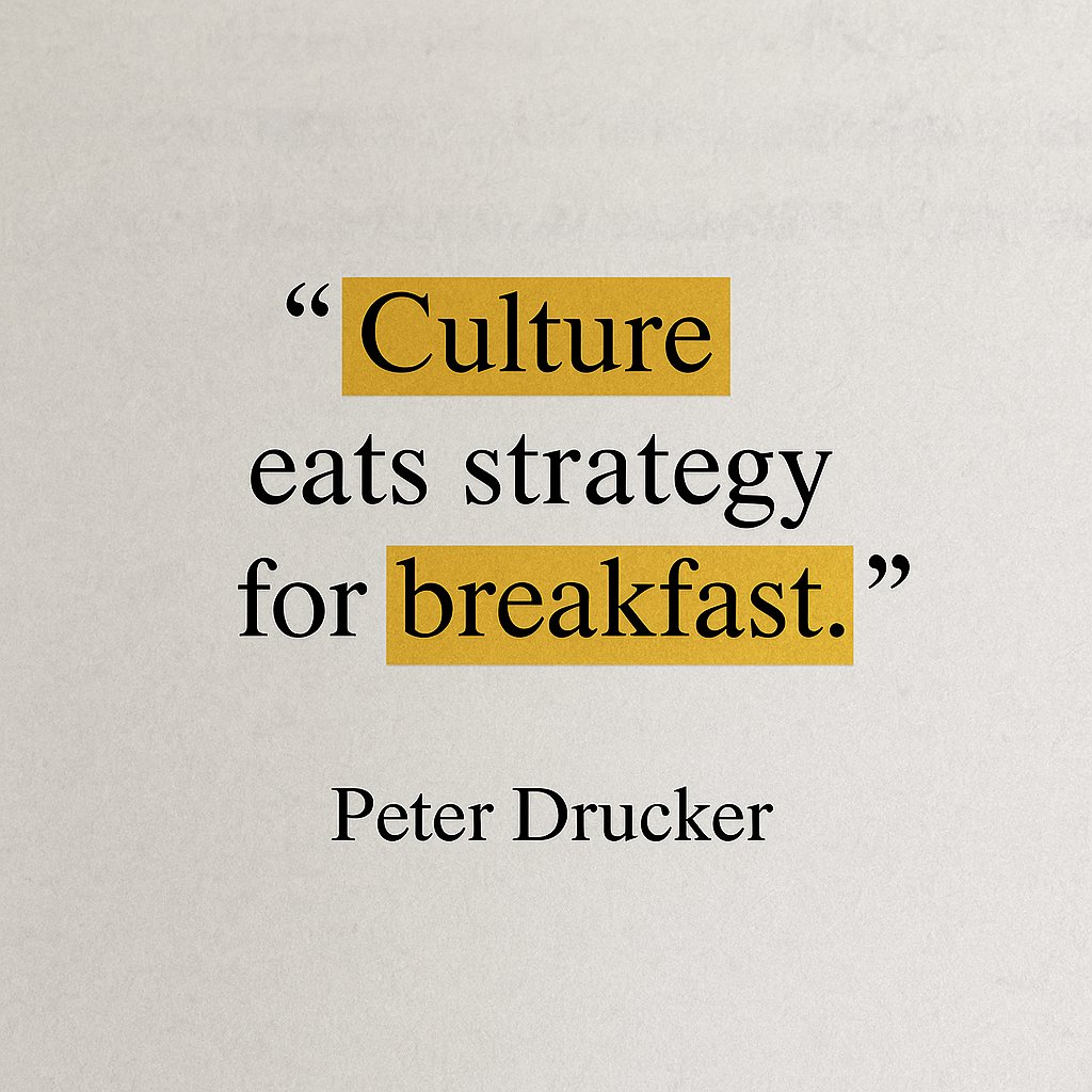 Most companies obsess over strategy.
Few have the stomach to build culture.

But culture is what shows up when you’re not in the room.
It decides who gets hired, what gets prioritized, and how long people stay.

Culture is “how we do things when no one’s watching.”
It shapes what