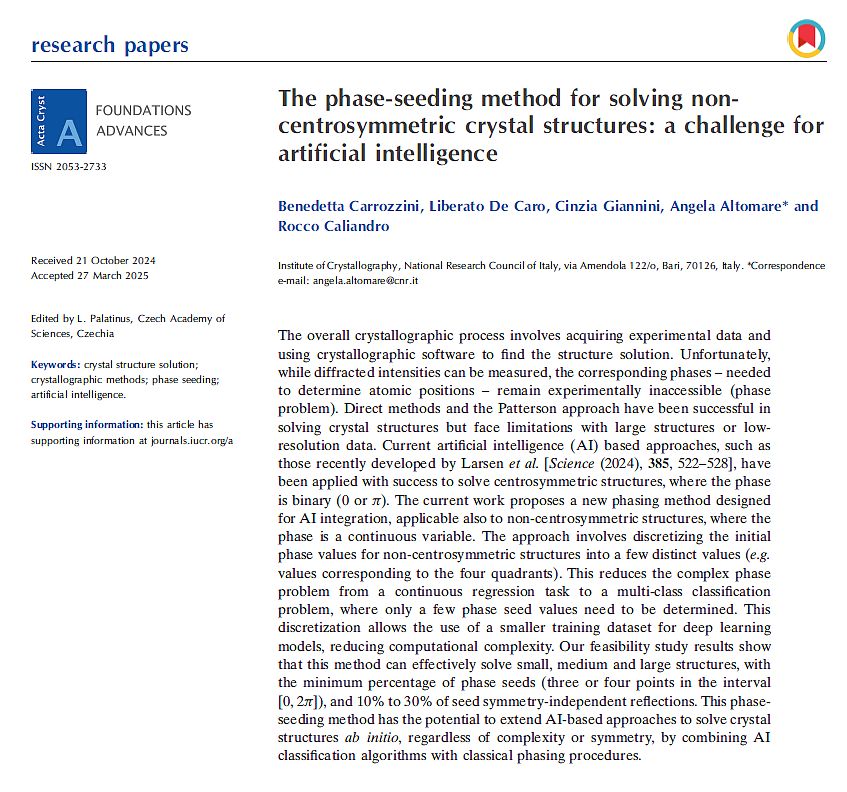 This week's reading suggestion: Acta Cryst. (2025). A81, 188–201.
doi.org/10.1107/S20532…
#Crystallography
Have a nice week!