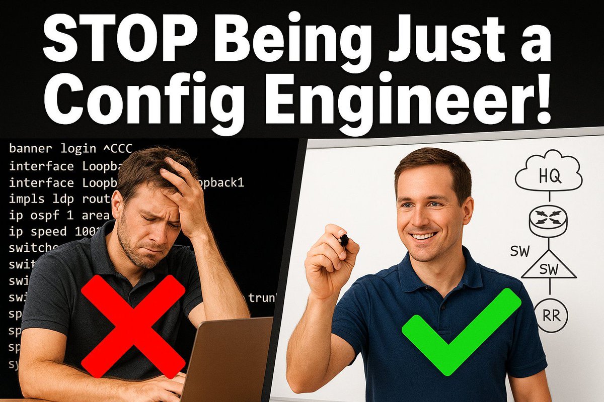 OrhanErgunCCDE's tweet photo. New YouTube Video: Why Every Network Engineer Should Learn Design? https://t.co/3spe6aOAu9  Design is about solving problems before they happen.  
It’s about understanding the business, technical requirements and the constraints, predicting growth, thinking ahead, and making trade-offs. Check this short video and make sure to subscribe to our YouTube channel to receive notifications when a new video is published.

#YouTube #OrhanErgun #NetworkDesign #NetworkArchitecture #Networking