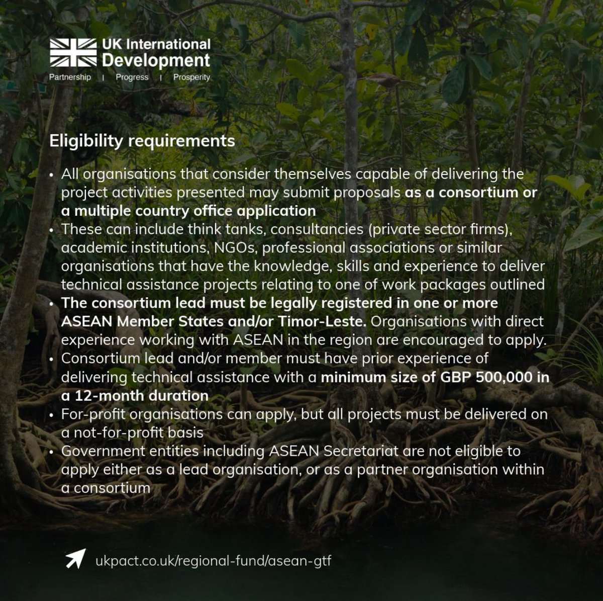 UK Mission to ASEAN (@ukmissionasean) on Twitter photo 🚨 Call for Proposals!
The ASEAN-UK Green Transition Fund is now open for innovative projects under Pillar 5: Nature-based Solutions for Climate Mitigation.
🗓 Deadline: 3 July 2025
🔗Apply: ukpact.co.uk/regional-fund/…
📩 aseangtf@ukpact.co.uk
#ASEANUKGTF #NbS #ClimateAction 🚨 Call for Proposals!
The ASEAN-UK Green Transition Fund is now open for innovative projects under Pillar 5: Nature-based Solutions for Climate Mitigation.
🗓 Deadline: 3 July 2025
🔗Apply: ukpact.co.uk/regional-fund/…
📩 aseangtf@ukpact.co.uk
#ASEANUKGTF #NbS #ClimateAction