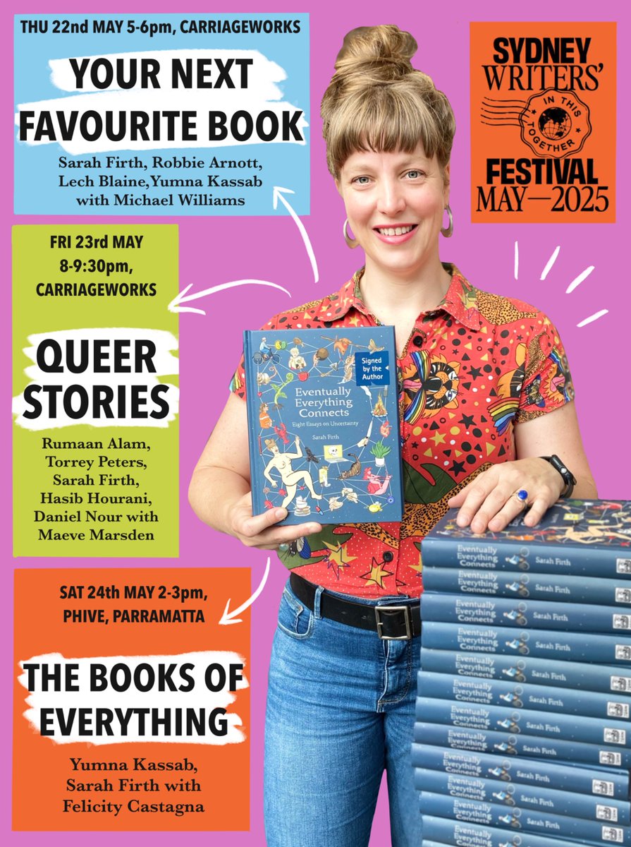 Sarah Firth (@sarahthefirth) on Twitter photo Come see me at three talks this week Thursday 22nd to Saturday 24th May 2025 at <a href="/SydWritersFest/">Sydney Writers' Festival</a> with all these legends!
swf.org.au/writers/sarah-⦠Come see me at three talks this week Thursday 22nd to Saturday 24th May 2025 at <a href="/SydWritersFest/">Sydney Writers' Festival</a> with all these legends!
swf.org.au/writers/sarah-ā¦