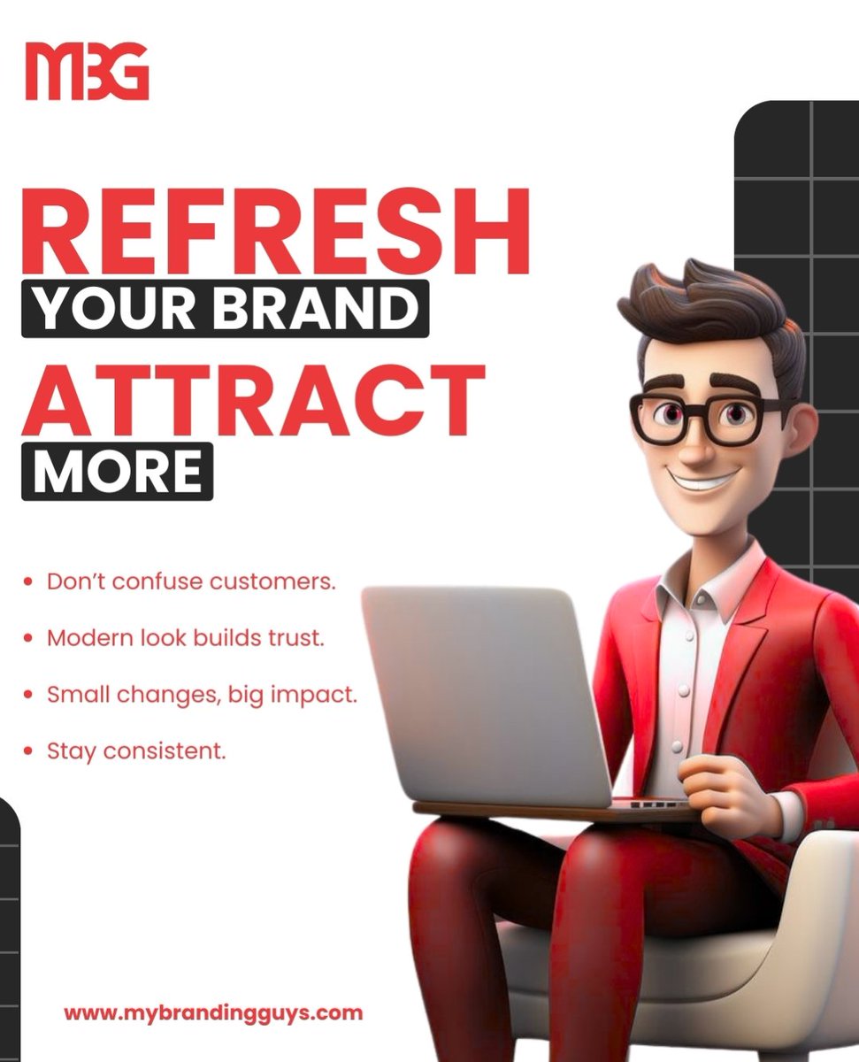 MyBrandingGuys's tweet photo. Refresh your brand. ✨ Attract more attention, more engagement, and more customers. 🚀 It's time for a bold new look! #BrandRefresh #AttractMore https://t.co/WROZXR9m84