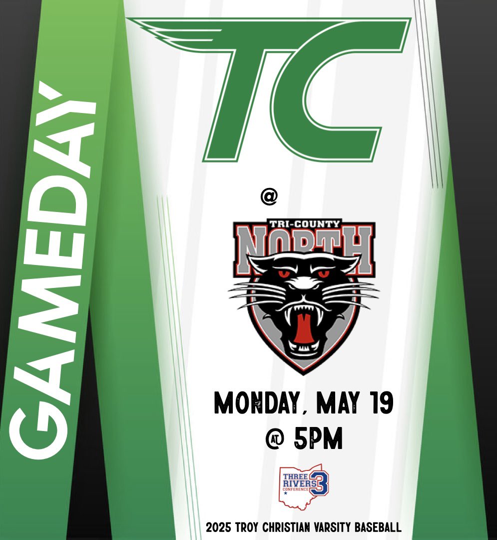 IT’S GAME DAY! ⚾️

Eagles hit the road for a showdown against the Panthers!

🆚 Tri-County North
⏰ 5:30pm
📍 436 North Commerce Street, Lewisburg

<a href="/AthleticsTc/">TC Eagles Athletics</a>  <a href="/trcathletics/">Three Rivers Conference</a> 

#weareTC