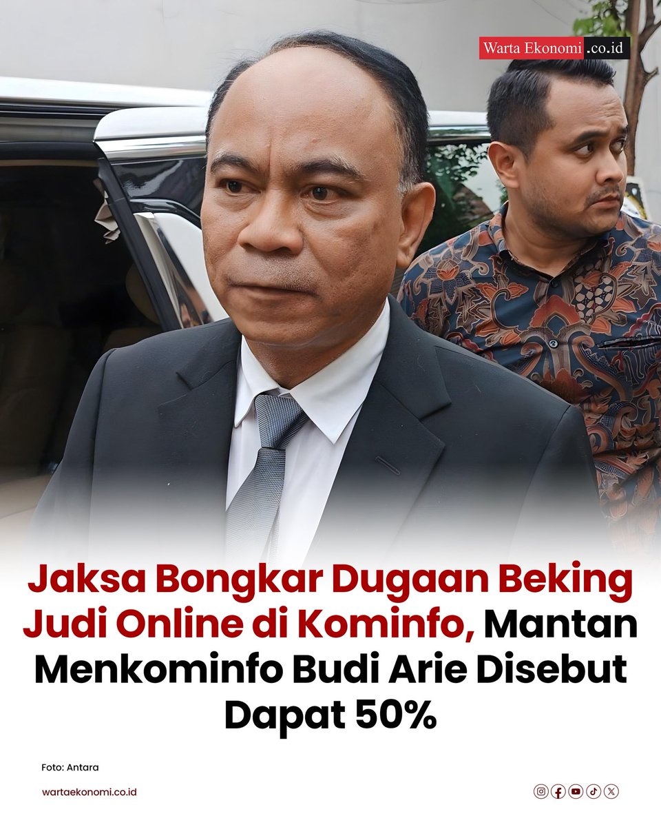 Dalam sidang yang digelar di Pengadilan Negeri Jakarta Selatan, jaksa menyebut Budi Arie diduga menerima 50 persen dari keuntungan praktik penjagaan situs judi yang seharusnya diblokir.

#wartaekonomi #judol #keuntungan