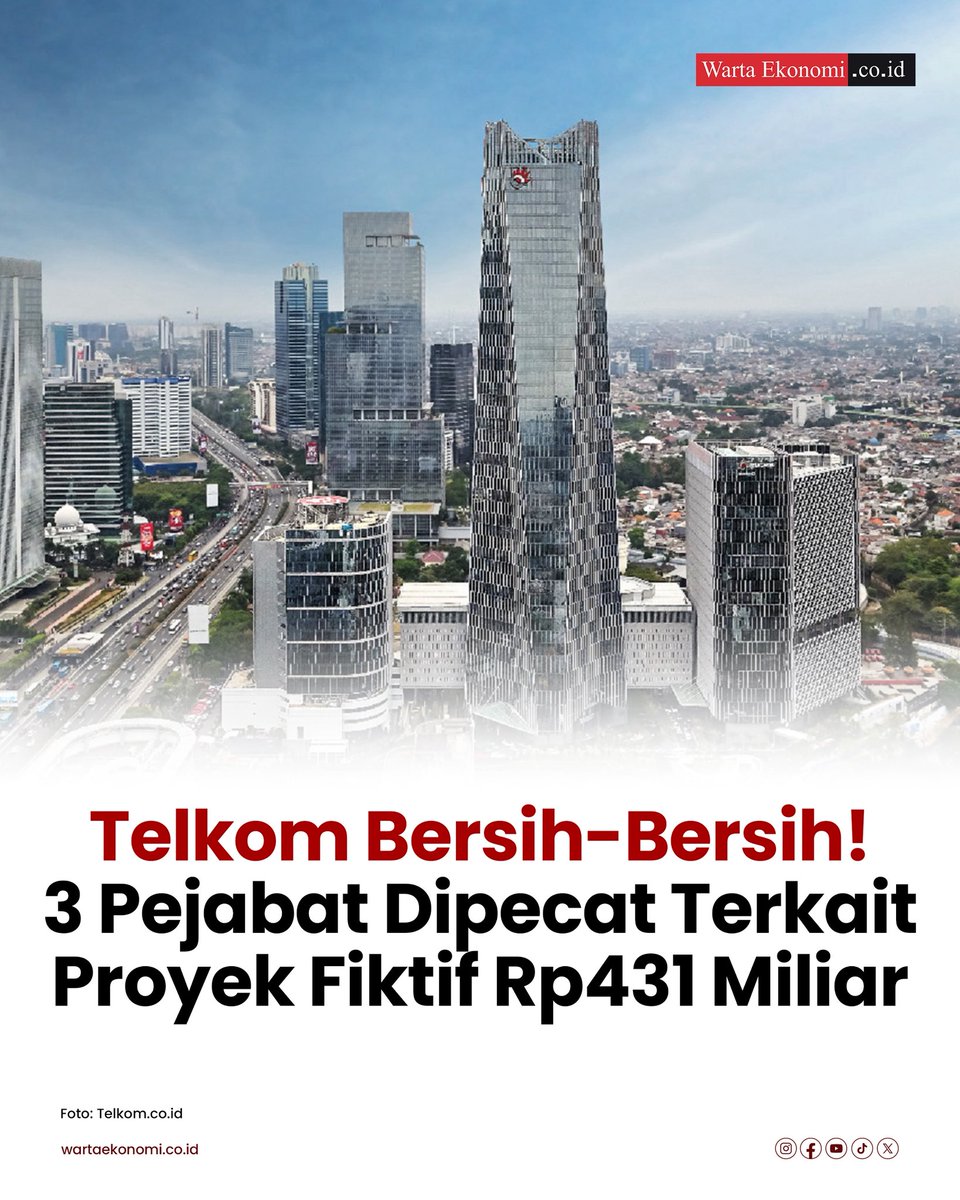 PT Telkom Indonesia mengambil langkah tegas dengan memecat tiga pejabatnya yang ditetapkan sebagai tersangka. Kasus ini melibatkan sembilan proyek pengadaan barang dan jasa yang tidak pernah direalisasikan.

#wartaekonomi #telkom #korupsi #proyek