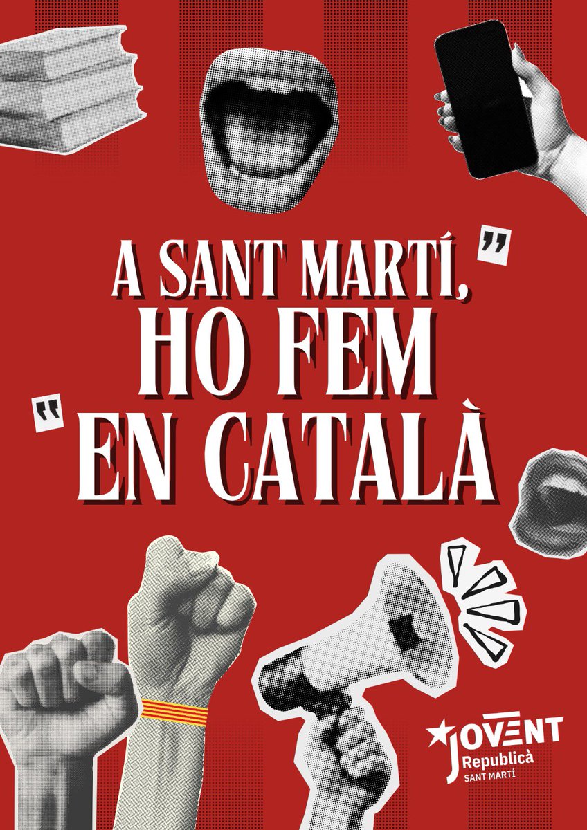 💥 Arrenquem la campanya per la llengua a Sant Martí! 💥

Des del Jovent Republicà de Sant Martí donem el tret de sortida a una nova campanya per defensar i promoure el català, la llengua del nostre poble, eina de cohesió i transformació social. 

A SANT MARTÍ, HO FEM EN CATALÀ✊🏻