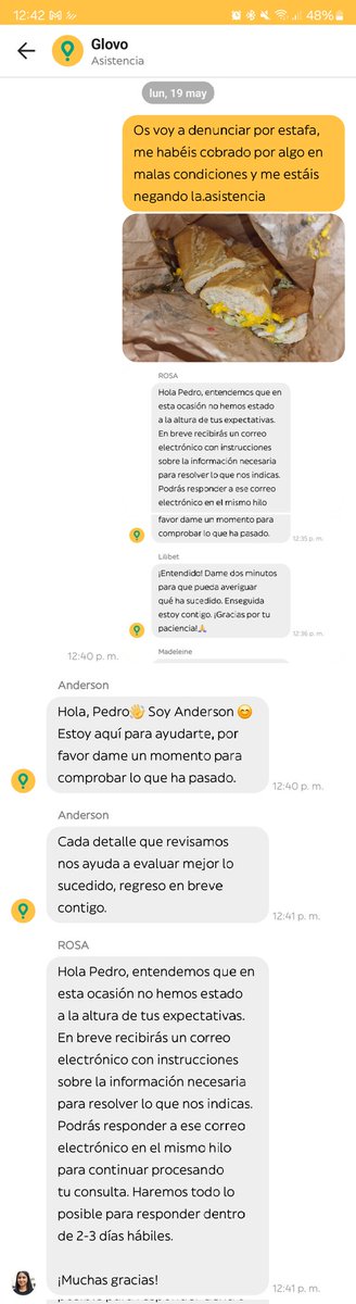 pedro_rodea's tweet photo. @Glovo_ES tras 3h de lucha por un pedido fallido, me bloqueáis la asistencia. Hoy llega esto (ver fotos) y me negáis ayuda. ¿Otra vez tengo que esperar días por un error vuestro? Servicio indigno. Exijo solución. #Glovo #AtenciónAlCliente https://t.co/XZ2GmWF3Nt