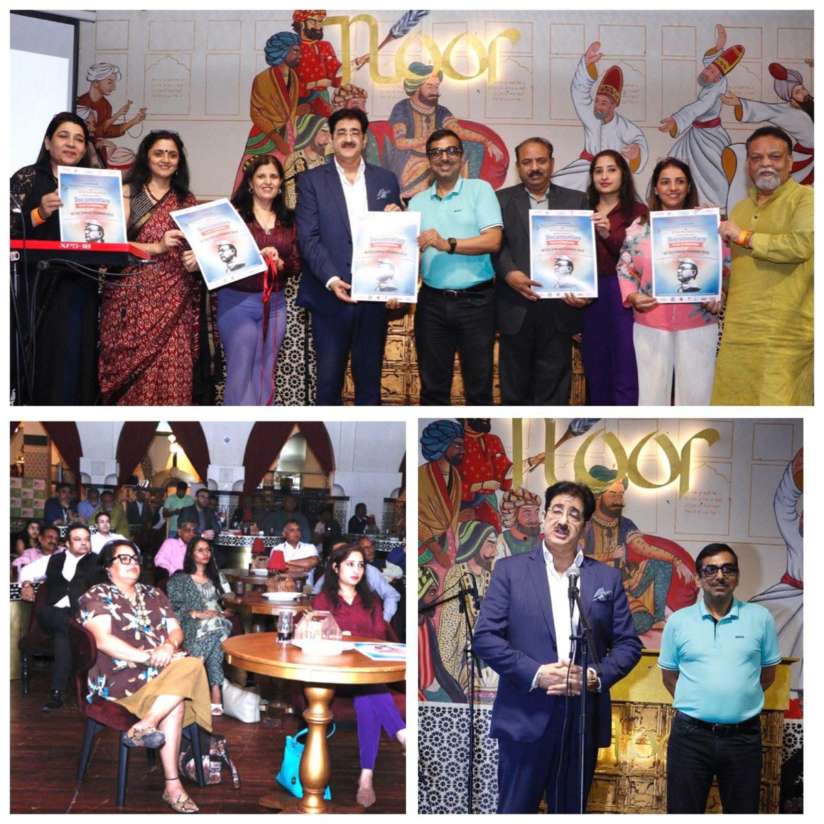 EIcmei's tweet photo. ICMEI, Marwah Studios, and BBG unite to unveil a powerful documentary on Netaji Subhas Chandra Bose's life and legacy at Noida's Restaurant Noor. A tribute to India's freedom fighter!
#NetajiSubhasChandraBose #DocumentaryRelease #ICMEI #MarwahStudios #BBG #IndianHistory https://t.co/UGnCGN7XPH