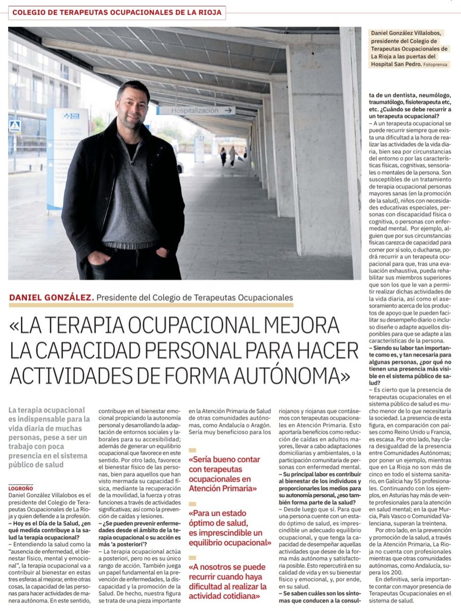 Desde CoPTOR destacamos la importancia de esta disciplina en el bienestar físico, emocional y social de muchas personas.
🏥 ¡Su inclusión en Atención Primaria es fundamental para un sistema de salud más accesible y humano!
#TerapiaOcupacional #CoPTOR #LaRioja  #AtenciónPrimaria