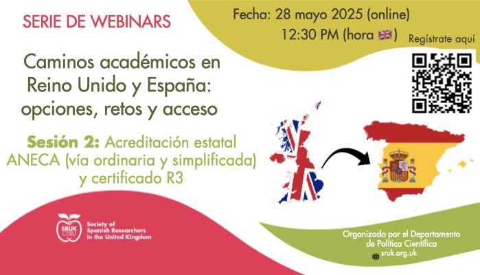 ¿Eres miembro de CERU y estás pensando en tu futuro académico en España? 🍏🇬🇧🇪🇸

No te pierdas nuestro webinario:
“Certificado R3 y acreditación estatal ANECA” 🎓

📅 Miércoles 28 de mayo
🕕 12:30h (hora 🇬🇧)

Si eres miembro de CERU, ¡inscríbete ya!
forms.gle/xTDnff51H3Ko5A…