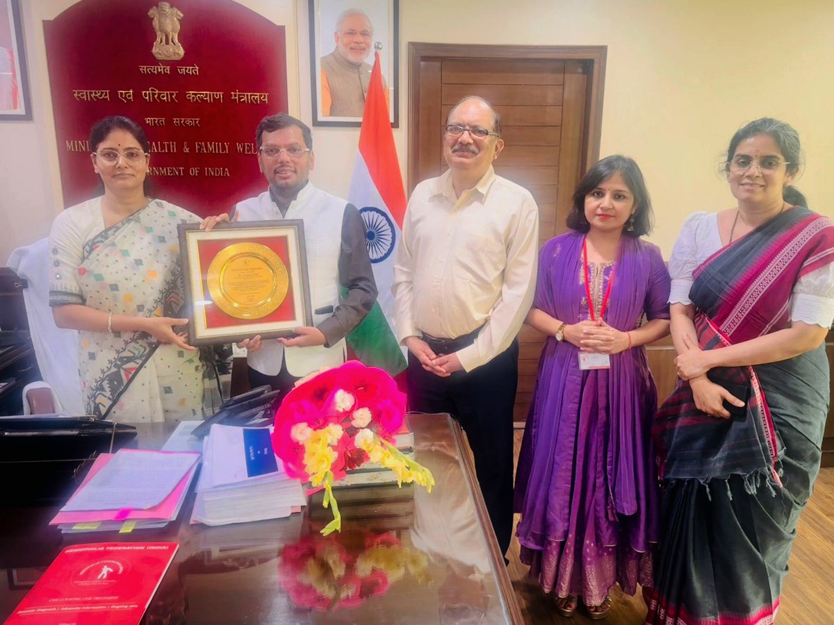 Hemophilia Federation (India) (@hemoindia) on Twitter photo Thank you <a href="/AnupriyaSPatel/">Anupriya Patel</a> & <a href="/MoHFW_INDIA/">Ministry of Health</a> , Government of India for the meaningful discussion on uniform Hemophilia care guidelines. A vital step toward equitable access & dignity for people with bleeding disorders.
โ Hemophilia Federation (India)
<a href="/MoHFW_INDIA/">Ministry of Health</a> #HemophiliaCare Thank you <a href="/AnupriyaSPatel/">Anupriya Patel</a> & <a href="/MoHFW_INDIA/">Ministry of Health</a> , Government of India for the meaningful discussion on uniform Hemophilia care guidelines. A vital step toward equitable access & dignity for people with bleeding disorders.
โ Hemophilia Federation (India)
<a href="/MoHFW_INDIA/">Ministry of Health</a> #HemophiliaCare